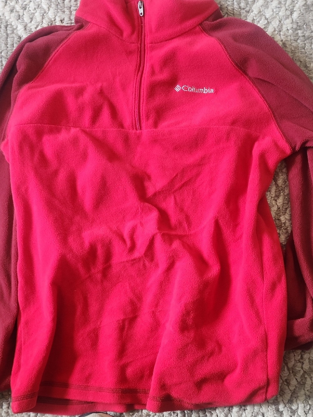 Columbia Two-Tone Pink Half-Zip Fleece Pullover